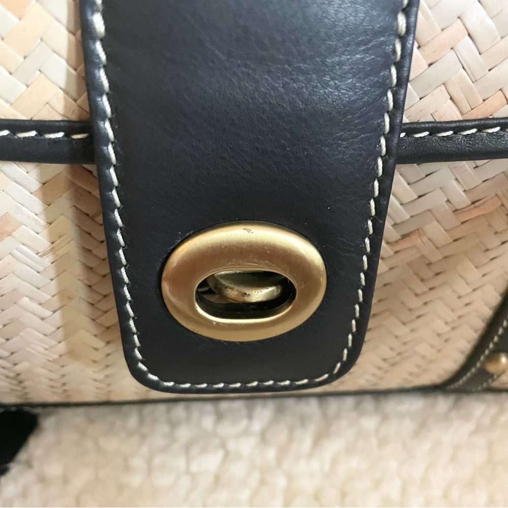 NWT Sophia Visconti Leather/Straw Shoulder Bag - Picture 3 of 11